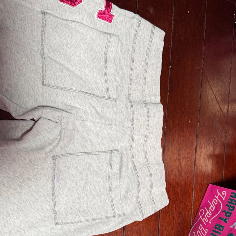 PINK Victoria's Secret Light Gray Joggers with Pink Lettering - Picture 3 of 4
